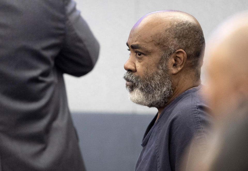 Duane "Keffe D" Davis makes an appearance in Clark County District Court Tuesday, Nov. 7, 2023, in Las Vegas. Davis was arrested in September and has pleaded not guilty to murder in the 1996 killing of rapper Tupac Shakur. (Steve Marcus/Las Vegas Sun via AP, Pool)