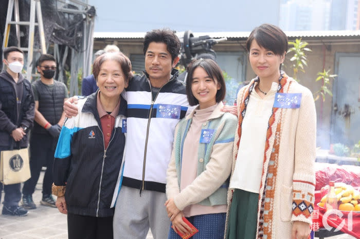 Aaron with his co-stars; Gigi Leung, Xu Enyi and veteran actress Nina Paw