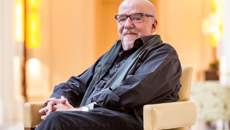 Writer Paolo Coelho poses for photographers after a press conference on March 18, 2016, in Prague, Czech Republic. Coelho’s novel “The Alchemist” is being adapted into a feature film.