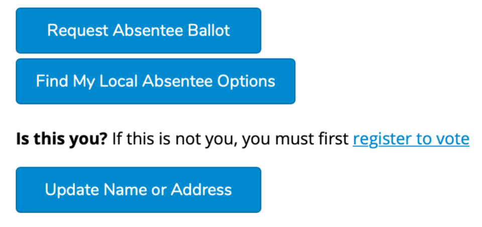 Prompts when a voter hasn't yet requested a ballot.