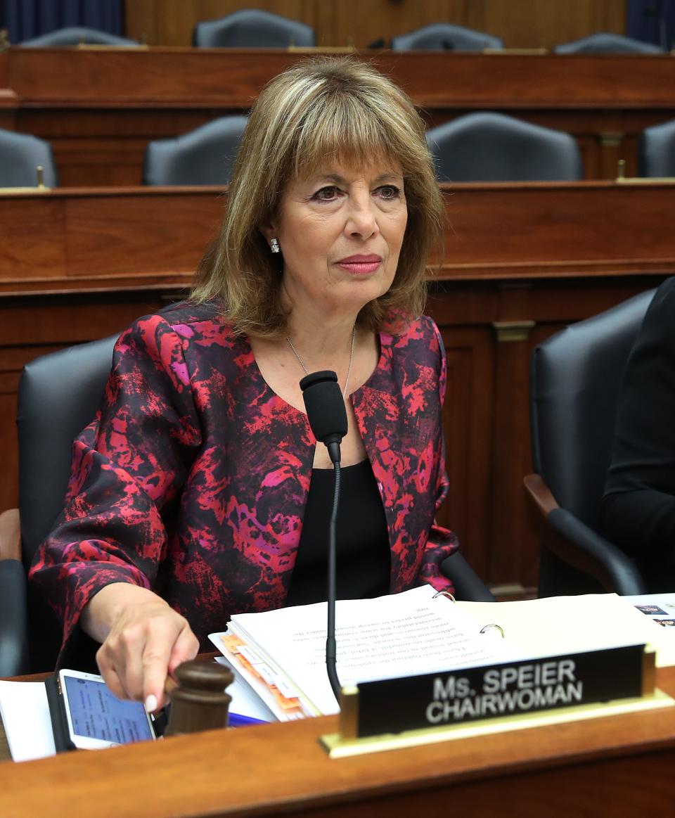 Chairwomen Jackie Speier (D-CA) participates in a House Armed Services Committee hearing which is examining the role of the commander of prosecutions for sexual assaults in the military, on Capitol Hill April 2, 2019 in Washington, DC.