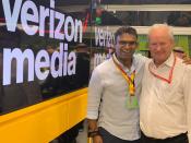 Guru Gowrappan, CEO of Verizon Media, with Jerome Stoll, president of Renault Sport Racing. (PHOTO: Yahoo Lifestyle Singapore)