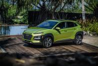 <p>The subcompact <a href="https://www.caranddriver.com/hyundai/kona" rel="nofollow noopener" target="_blank" data-ylk="slk:2020 Kona;elm:context_link;itc:0;sec:content-canvas" class="link ">2020 Kona</a> is the whole package: Striking looks, engaging driving dynamics, and a comfortable cabin. A pair of four-cylinder engines are available, the best of which is the turbocharged 1.6-liter that provides brisk acceleration and good fuel economy. Its exterior turns heads, even two years after its introduction, but its cabin is more muted and feels grownup in both its design and execution. Cargo space will be adequate for most buyers but those seeking space for bulky items may be better served by one of the Kona's slightly larger rivals. </p><p><a class="link " href="https://www.caranddriver.com/hyundai/kona" rel="nofollow noopener" target="_blank" data-ylk="slk:Review, Pricing, and Specs;elm:context_link;itc:0;sec:content-canvas">Review, Pricing, and Specs</a></p>