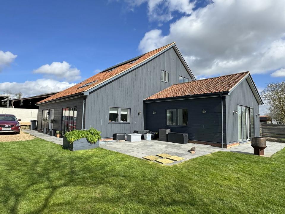 a house with a grass yard