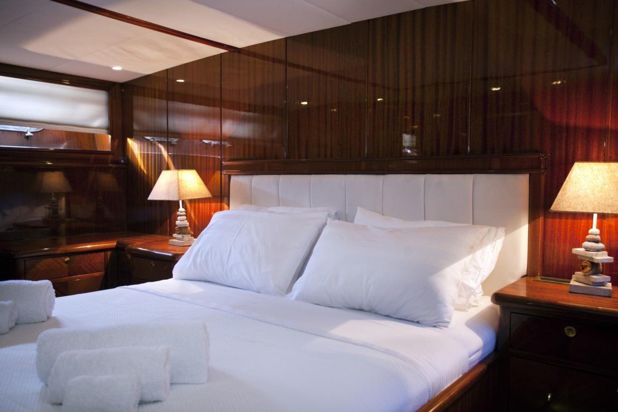 bedroom of a motor boat.