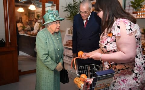 The Queen is shown a typical 2019 shopping basket - Credit: Reuters