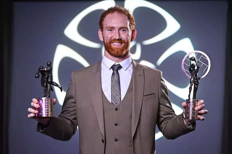 Glen's Conor Glass with his AIB GAA Club Footballer of the Year and Football Team of the Year awards