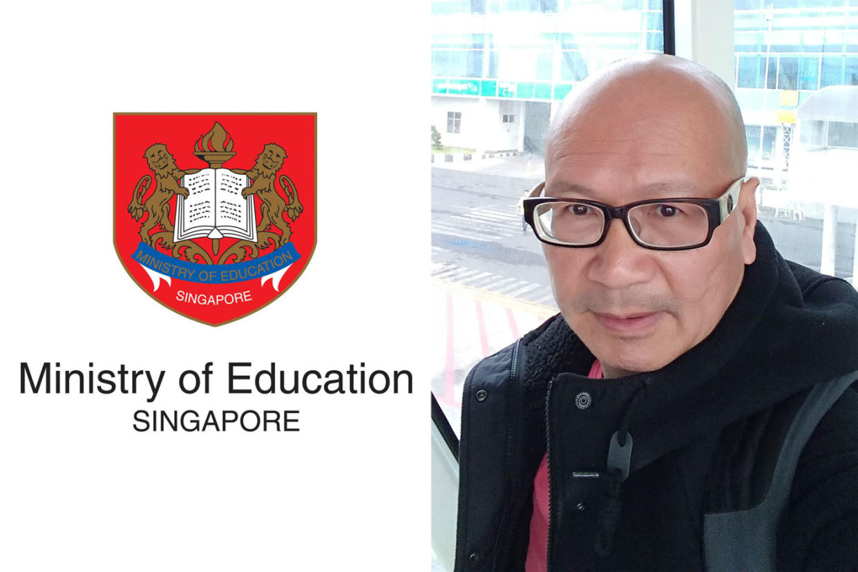 The Ministry of Education has responded to Facebook posts made by activist Gilbert Goh (right) and former presidential candidate Tan Kin Lian. (PHOTOS: Facebook/Ministry of Education, Facebook/Gilbert Goh)