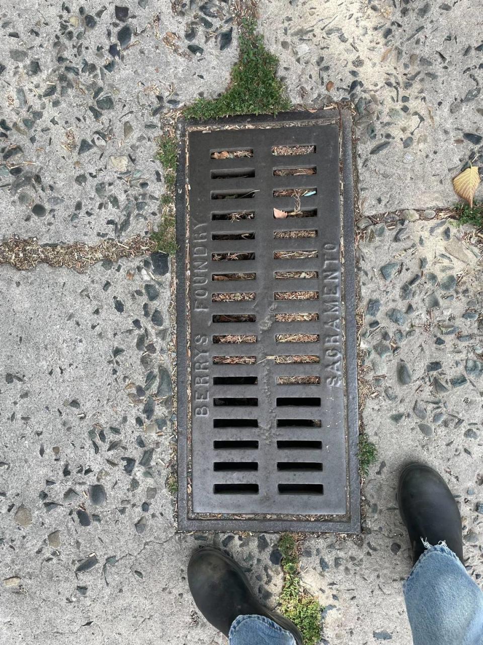 This grate casted by Berry’s Foundry is June 26, 2024, in Fat Alley between 14th and 15th streets in Sacramento.