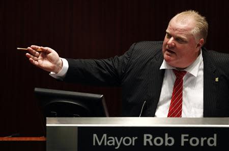 Toronto Mayor Rob Ford attends a special council meeting at City Hall in Toronto