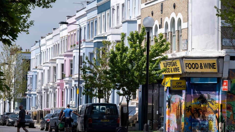 The colorful terraced houses of Notting Hill, which these days sell for millions of pounds. - Mike Kemp/In Pictures/Getty Images