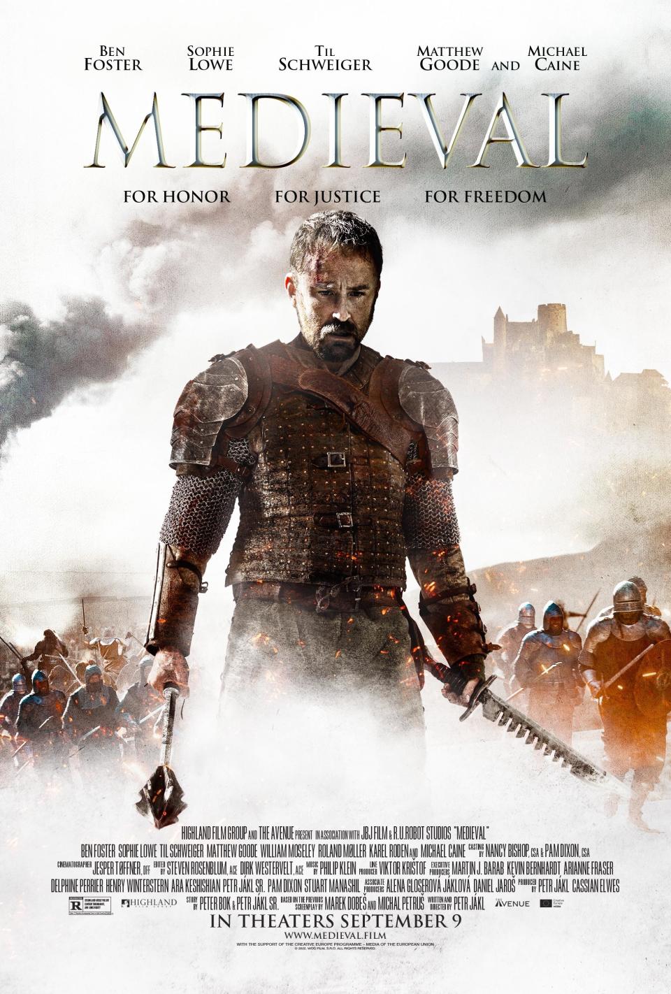 This intense period drama follows Jan Zizka, a warlord who never lost a battle, detailing his rise to become a fearsome military commander. Also, the costumes!!!Starring: Ben Foster, Sophie Lowe, Til Schweiger Matthew Goode, and Michael CaineWhen it premiered: Sept. 9 in theaters