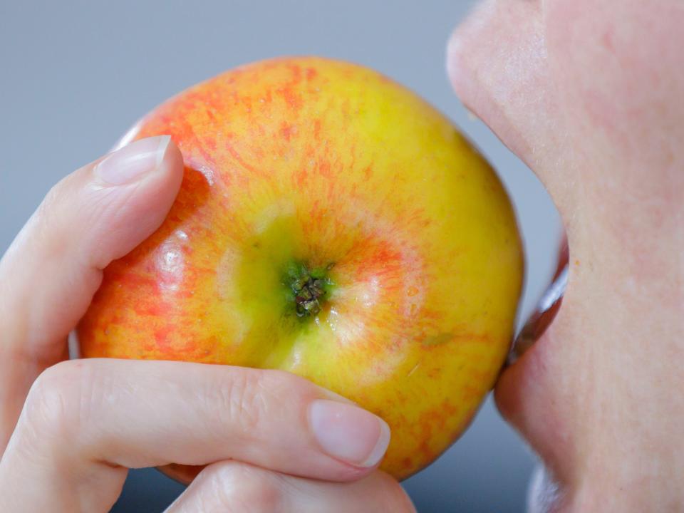 eating an apple