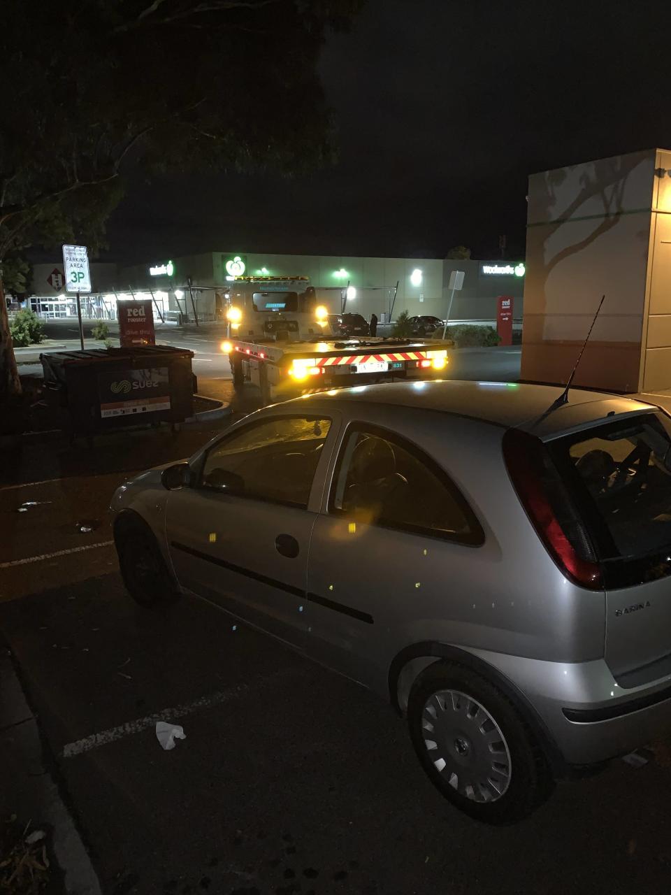 A 35-year-old Melbourne learner driver has been accused of drink driving, seven times over the legal alcohol limit. Pictured is the driver's hatchback car supplied by Victoria Police.