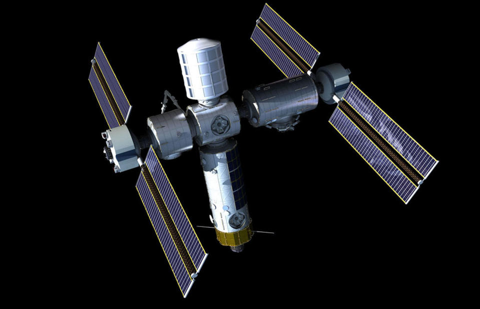 The Axiom International Commercial Space Station could help usher in a "historic shift" in human spaceflight, its developers say. <cite>Axiom Space</cite>