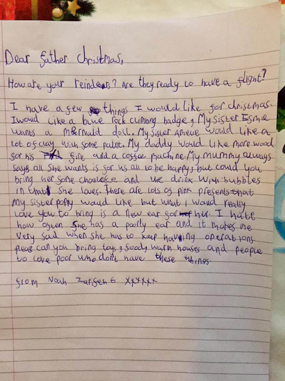 My six-year-old's letter he wrote yesterday!