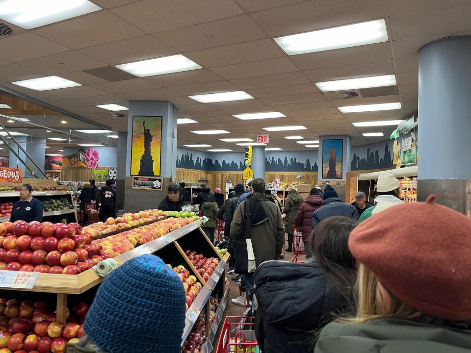 The checkout line at Trader Joe's in New York City.
