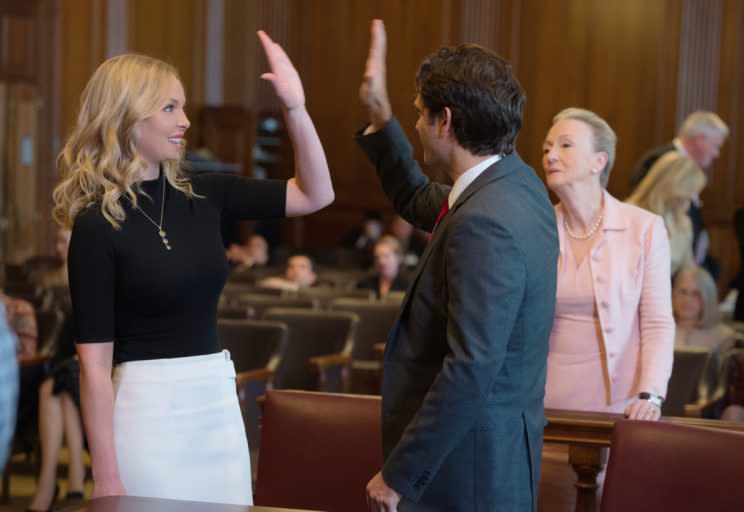 Katherine Heigl as Sadie and Steven Pasquale as Billy Brennan (Credit: CBS)