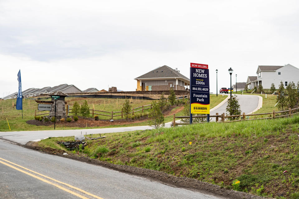 New homes are being built on Monroe Creek Boulevard.