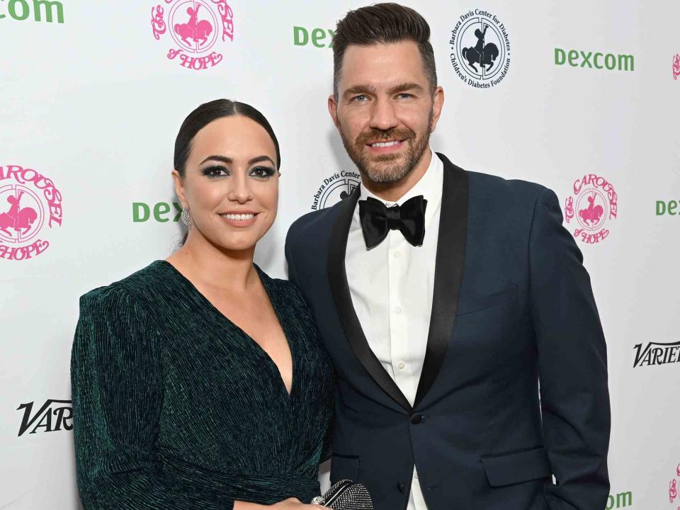 <p>Michael Kovac/Getty </p> Aijia Grammer and Andy Grammer attend the 2022 Carousel of Hope Ball on October 08, 2022 in Beverly Hills, California.