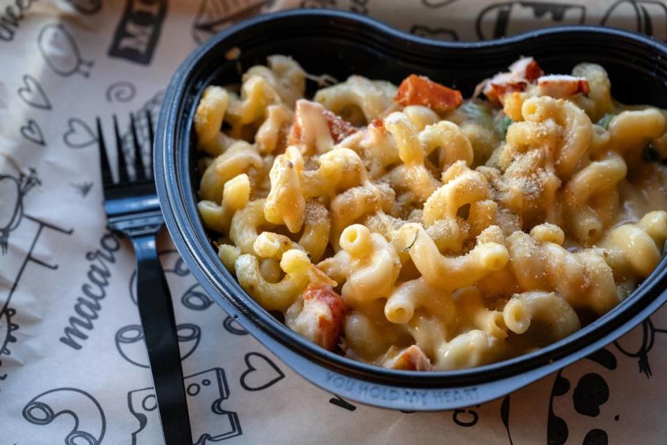 Maine lobster Mac & cheese bowl at I Heart Mac & Cheese in Turlock, Calif., Thursday, August 24, 2023.