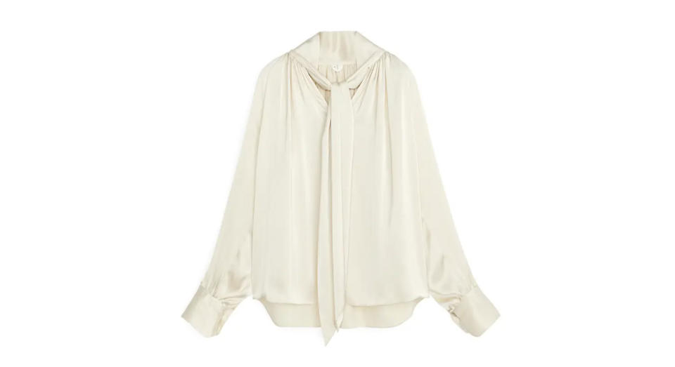 Tie Neck Satin Blouse