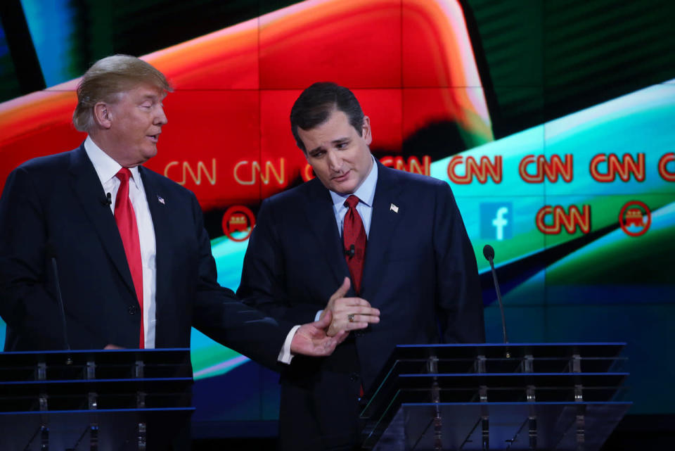 Donald Trump and Ted Cruz talk