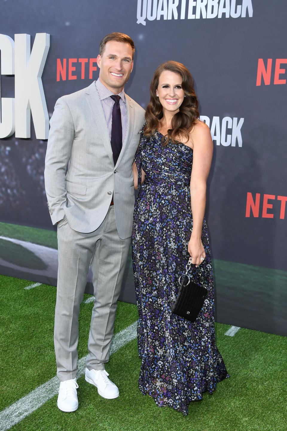 HOLLYWOOD, CALIFORNIA - JULY 11: Kirk Cousins and Julie Hampton attend the Los Angeles Premiere Of Netflix's 