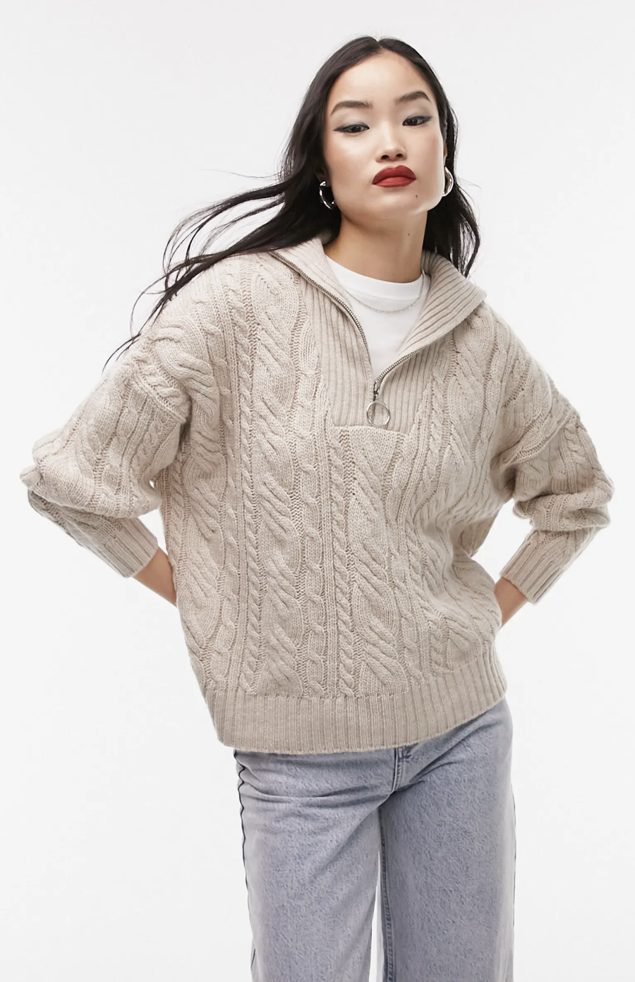 <p><a href="https://go.redirectingat.com?id=74968X1596630&url=https%3A%2F%2Fwww.nordstrom.com%2Fs%2Fcable-knit-half-zip-sweater%2F7431127%3Forigin%3Dcategory-personalizedsort%26breadcrumb%3DHome%252FAnniversary%2BSale%252FWomen%26color%3D250&sref=https%3A%2F%2F" rel="nofollow noopener" target="_blank" data-ylk="slk:Shop Now;elm:context_link;itc:0;sec:content-canvas" class="link ">Shop Now</a></p><p>Cable Knit Half Zip Sweater</p><p>$49.99</p><p>nordstrom.com</p><span class="copyright">Nordstrom</span>