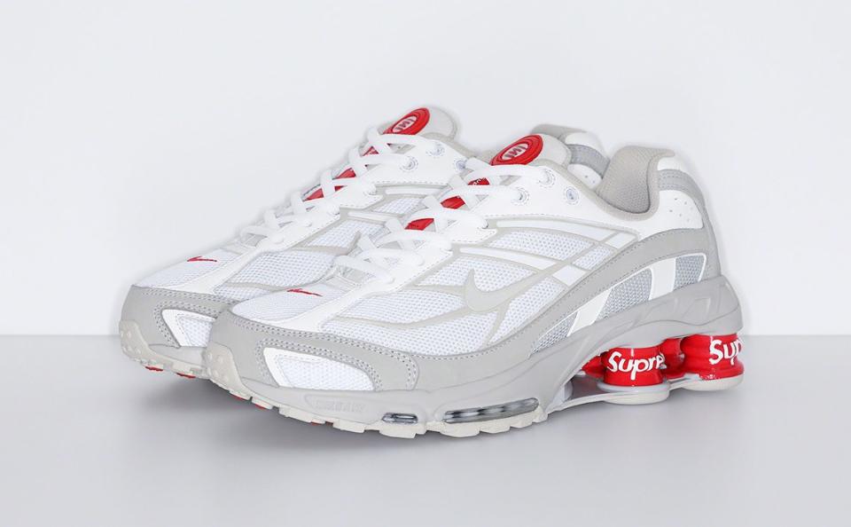 The Supreme x Nike Shox Ride 2 collab in white. - Credit: Courtesy of Supreme