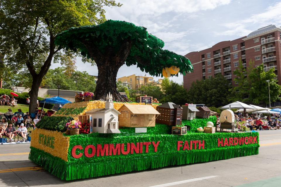 A float made by stakes from The Church of Jesus Christ of Latter-day Saints at the annual Days of ’47 Parade in Salt Lake City on Monday, July 24, 2023. | Megan Nielsen, Deseret News