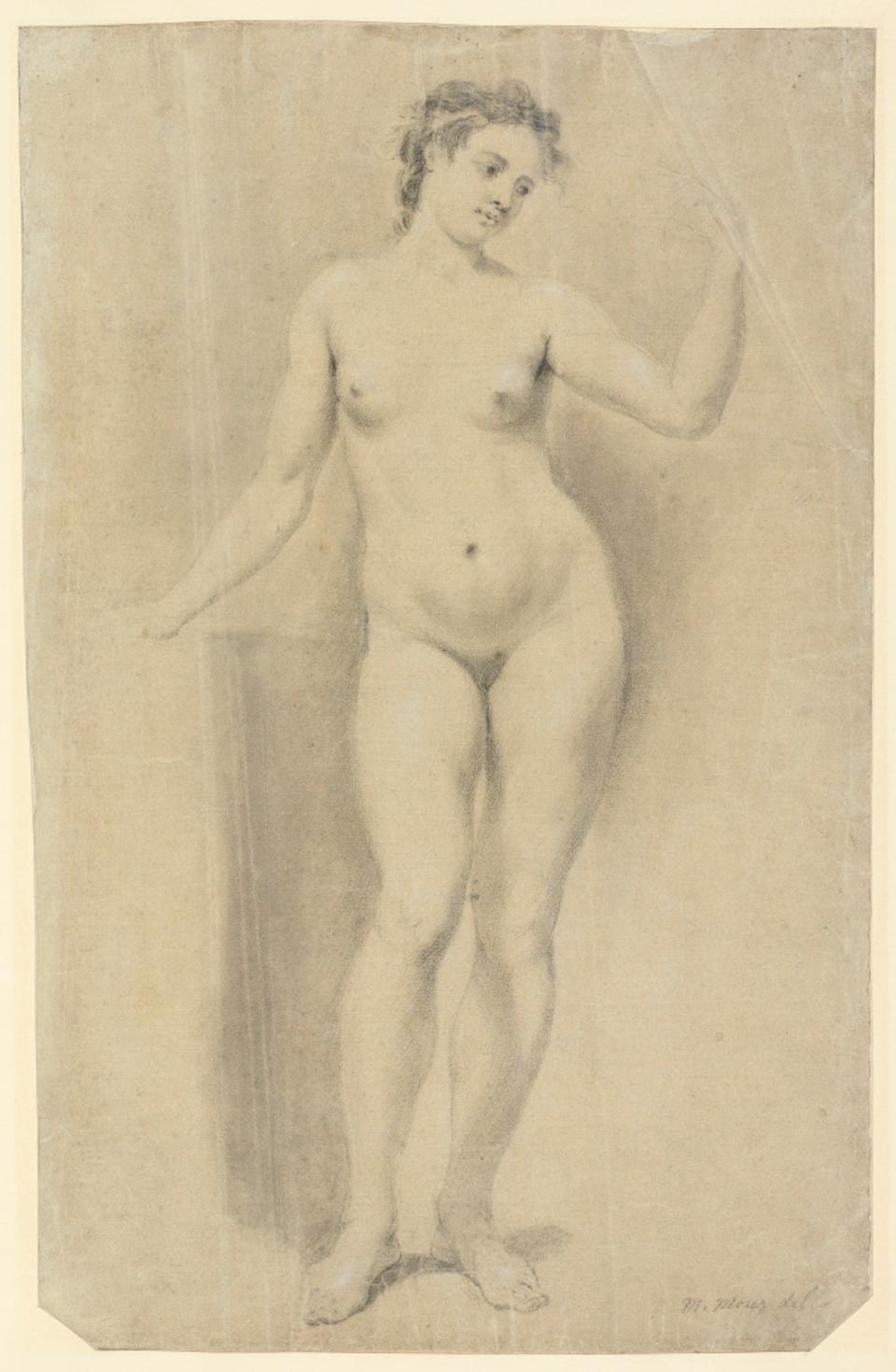 Standing female nude, Mary Moser (The Fitzwilliam Museum)