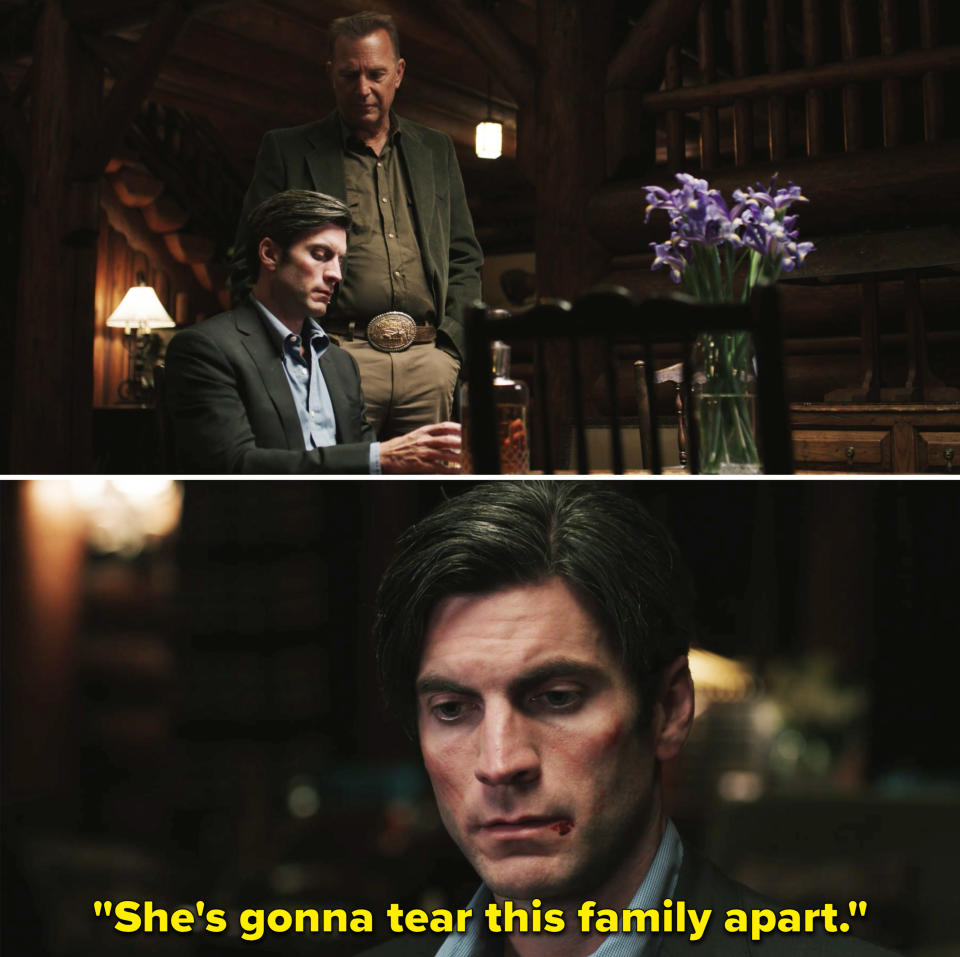 Jamie saying, "She's gonna tear this family apart"