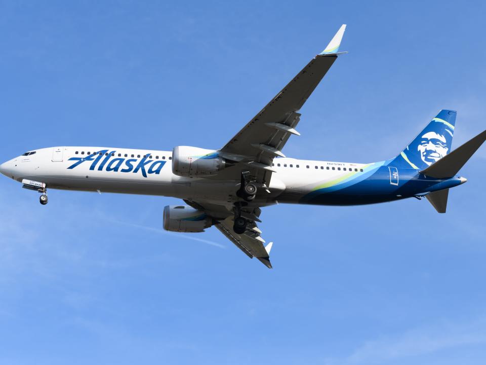 Alaska Airlines Boeing 737 MAX 9 jet.