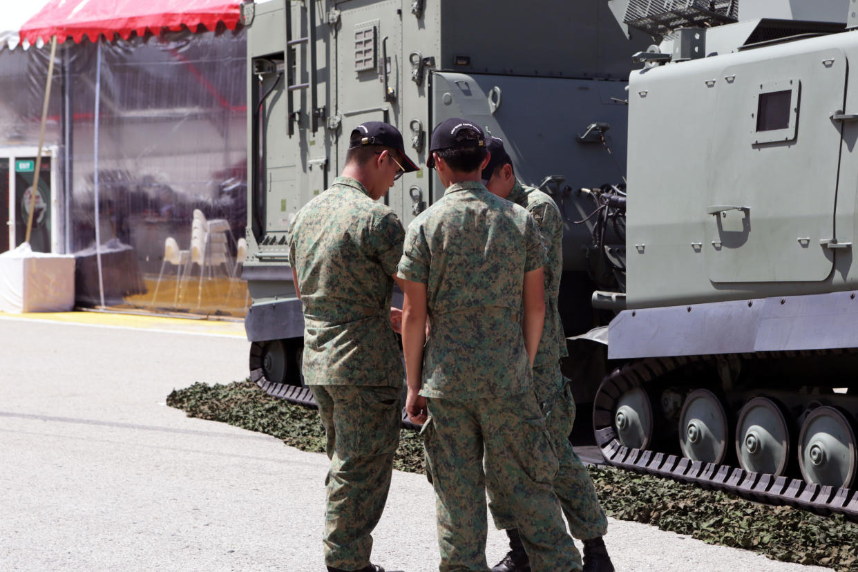 SAF personnel seen at the SAF Open House event on 29 May. (PHOTO: Dhany Osman / Yahoo News Singapore)