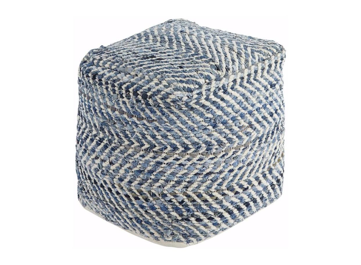 Get cozy with this handwoven pouf that can be used as a seat or a table. (Source: Amazon)