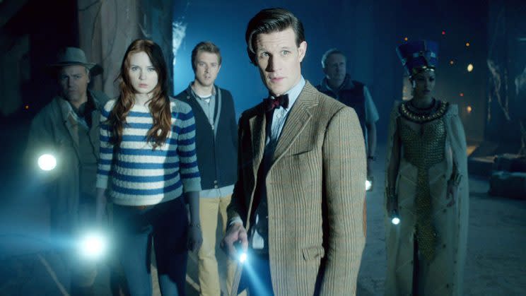 Karen Gillan, Arthur Darvill, and Matt Smith in <em>Doctor Who.</em> (Photo: Everett Collection)