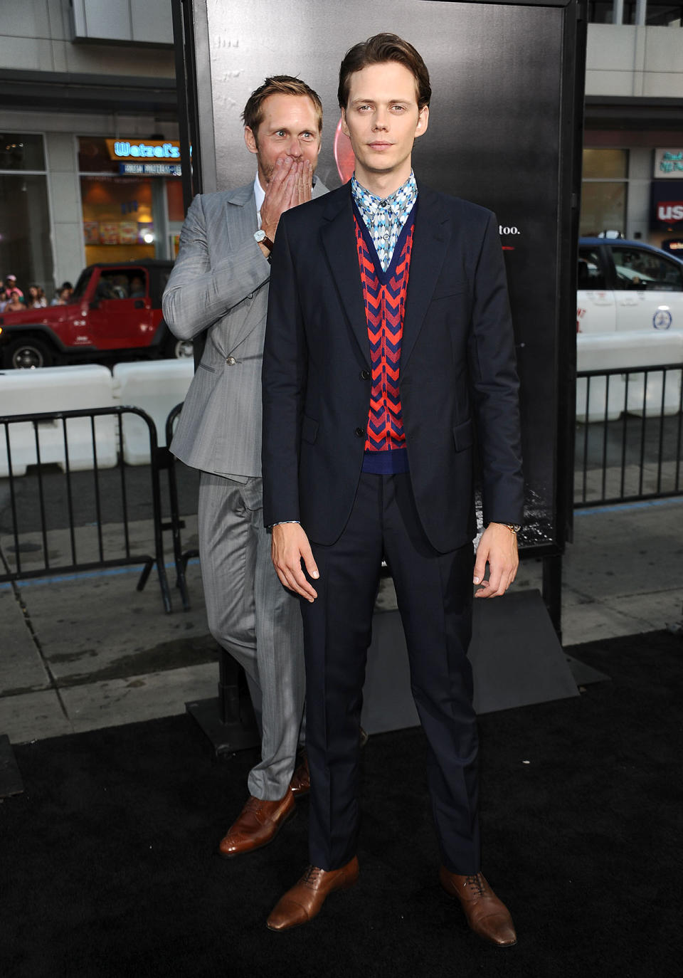 Alexander and Gustaf Skarsgard supported their brother, Bill, at his horror film’s Hollywood premiere.