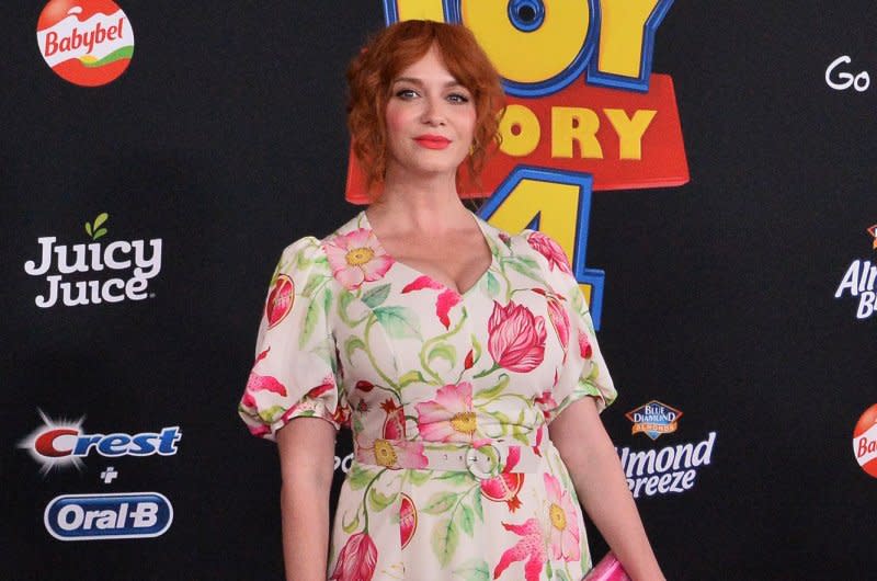 Christina Hendricks and camera operator George Bianchini married at a wedding in New Orleans. File Photo by Jim Ruymen/UPI