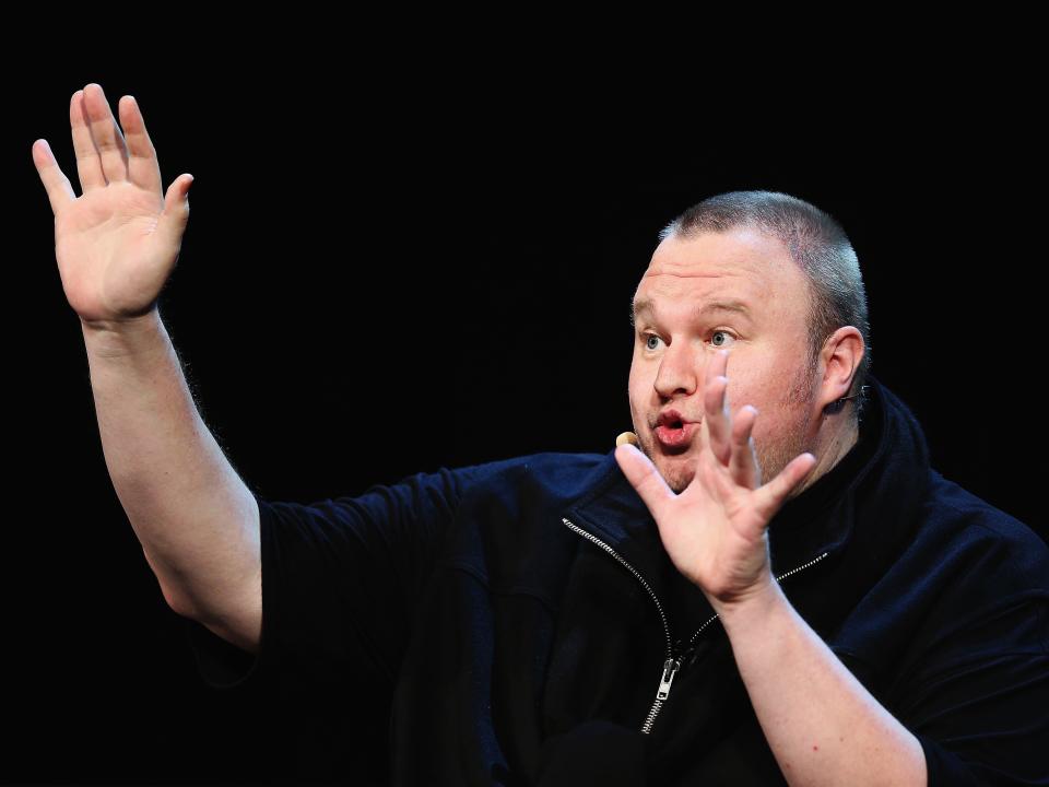 Kim Dotcom holds