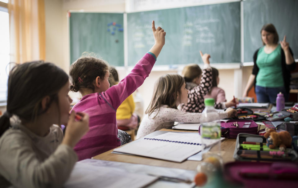 GOERLITZ, GERMANY - FEBRUARY 03: Students during a lesson. Feature at a school in Goerlitz on February 03, 2017 in Goerlitz, Germany. (Photo by Florian Gaertner/Photothek via Getty Images)