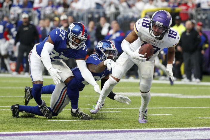 Minnesota Vikings wide receiver Justin Jefferson is worth paying up for daily fantasy lineups. (AP Photo/Bruce Kluckhohn)