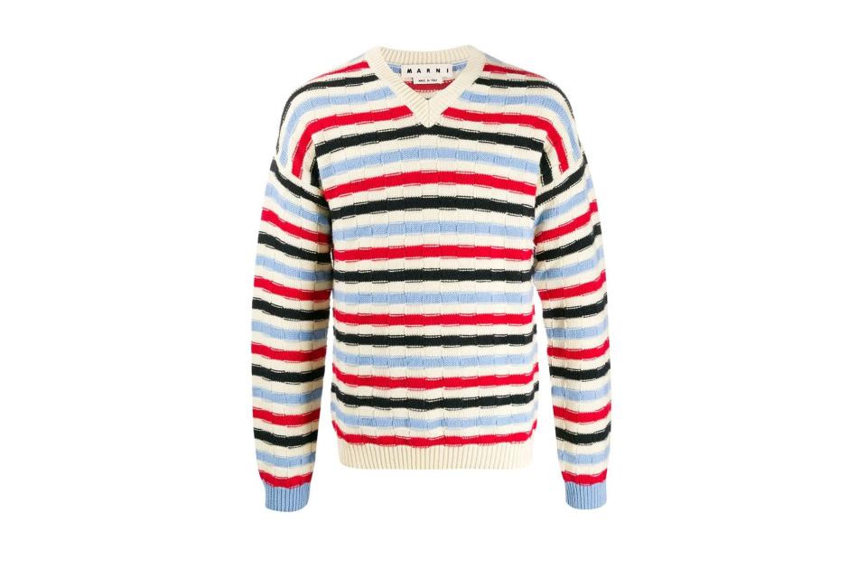 Marni V-neck striped jumper