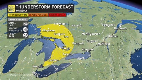 Ontario storm risk map Monday_May 19