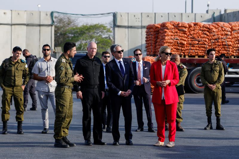 U.S. Secretary of State Blinken visits the Kerem Shalom border crossing to Gaza