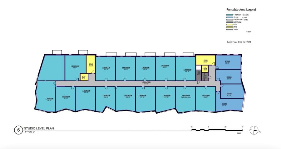 A floor plan for a proposed apartment building at 2711 N. High St. (Courtesy Photo/Schooley Caldwell)