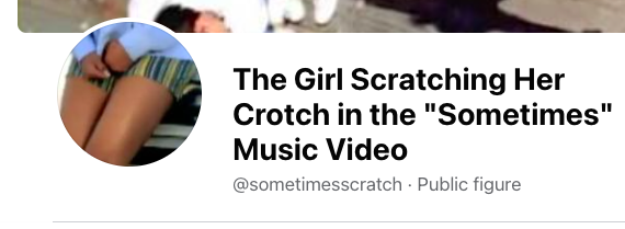 The group is called The Girl Scratching Her Crotch in the "Sometimes" Music Video