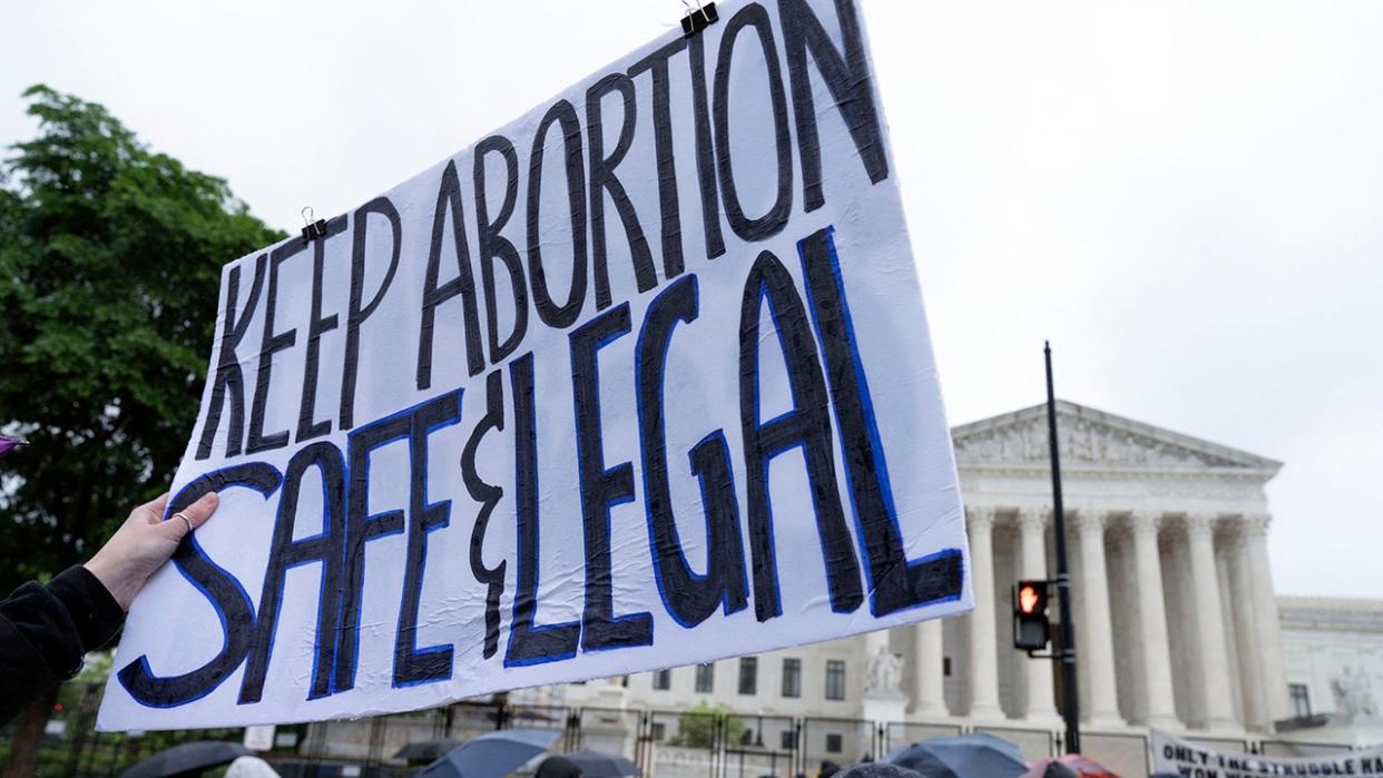 Pro-abortion demonstrators rally for abortion rights in front of the US Supreme Court in Washington, D.C., on May 7, 2022.