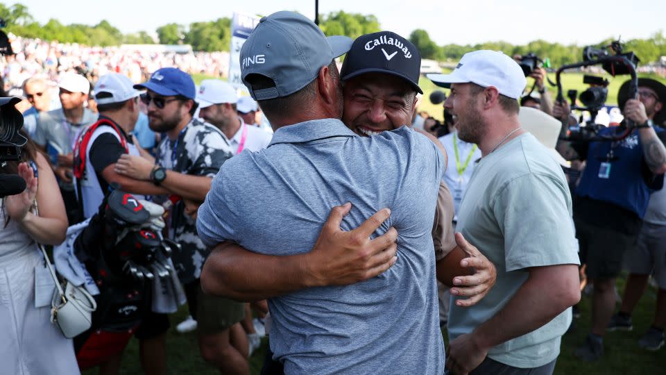 Schauffele had to work hard for an emotional triumph. - Scott Taetsch/PGA of America/Getty Images