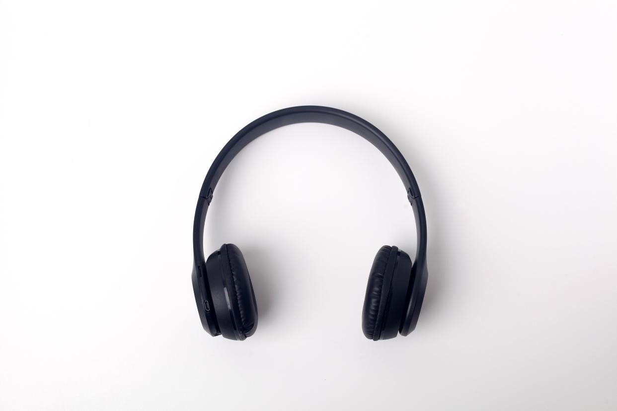 Black headphones isolated on white background, JBL Tune 660NC: Wireless On-ear Headphones with Active Noise Cancellation - Black